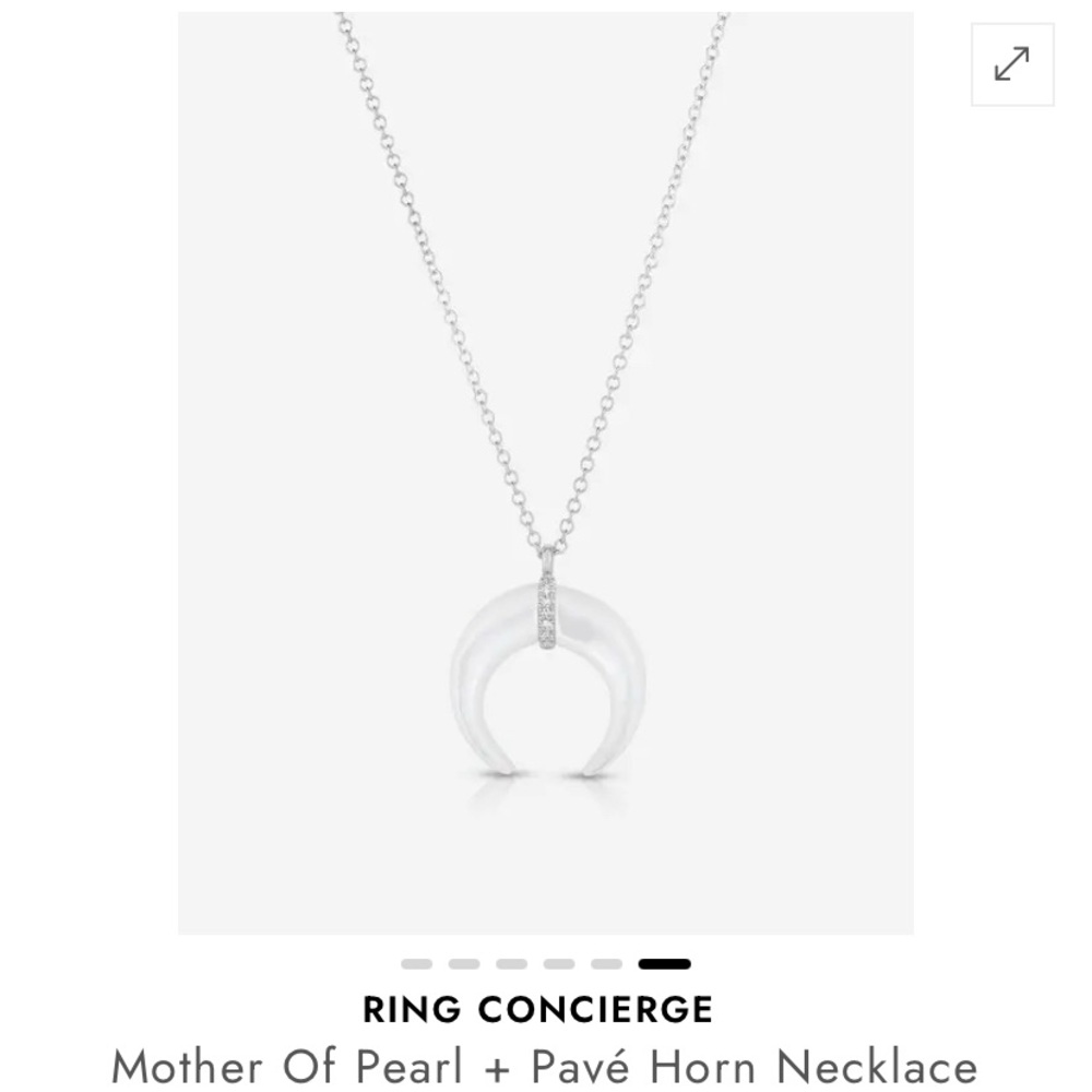 ISO *Not for Sale* IN SEARCH OF Ring Concierge Mother of Pearl Pavé Horn Necklac